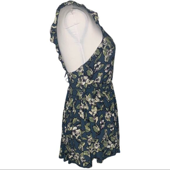 Free People Dear You Printed Mini Dress Blue Combo - Picture 2 of 7